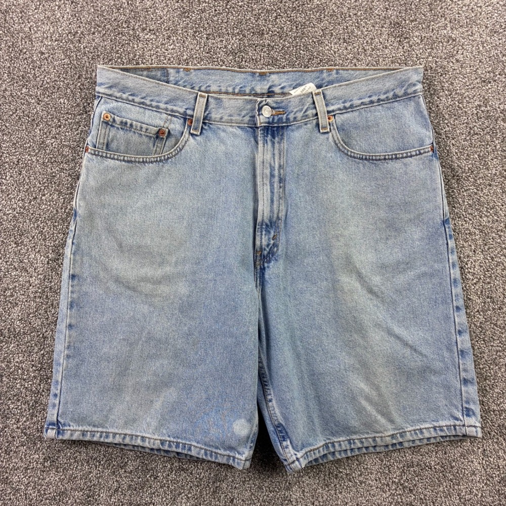 Vintage Levi's 550 Denim Shorts Mens 38 Blue Jeans Relaxed Fit Red Tab 9" Inseam